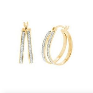 Hoop Earrings Sterling Silver 18mm Valentines Gold